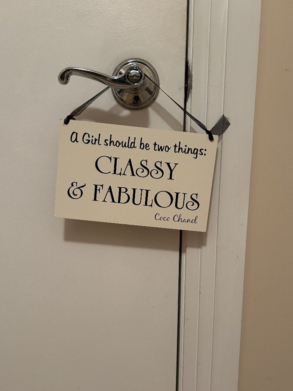 Sign - Classy & Fabulous - Coco Chanel Quote